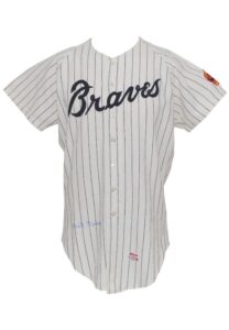 1968 Phil Niekro Atlanta Braves Game-Used & Autographed Home Flannel Jersey