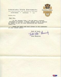 1968 “Pistol” Pete Maravich LSU TLS with Original Envelope