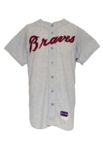 1968 Tommie Aaron Atlanta Braves Game-Used Road Flannel Jersey