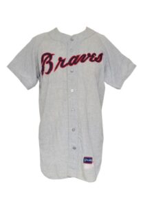 1968 Tommie Aaron Atlanta Braves Game-Used Road Flannel Jersey