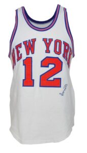 1969-1970 Dick Barnett New York Knicks Game-Used & Autographed Home Jersey with Matching Shorts