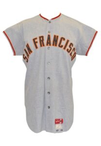 1969 Jim Ray Hart San Francisco Giants Game-Used Road Flannel Jersey