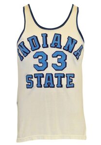 1969 Mike Copper Indiana State University Game-Used White Durene Jersey