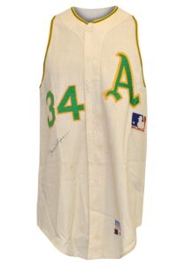 1969 Rollie Fingers Rookie Oakland Athletics Game-Used & Autographed Home Vest