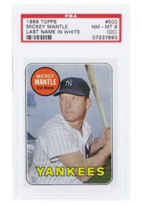 1969 Topps Mickey Mantle Last Name In White #500