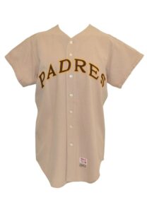 1969 Wally Moon San Diego Padres Coaches-Worn Spring Training Road Flannel Jersey