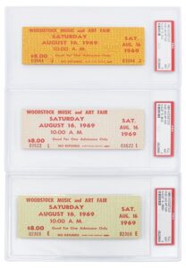 1969 Woodstock Music & Art Fair Full Tickets