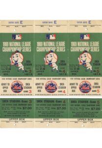 1969 World Series Full Ticket & Ticket Stub with 1969 NLCS Full Tickets