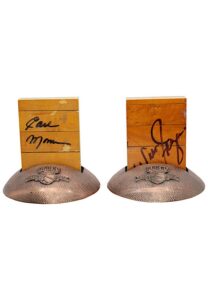 1970 & 1973 Earl Monroe & Walt Frazier New York Knicks Autographed Madison Square Garden Wooden Floor Pieces & Displays