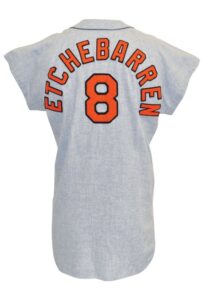 1970 Andy Etchebarren Baltimore Orioles Game-Used Road Flannel Jersey