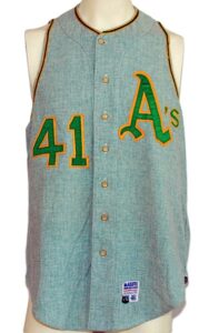 1970 Charlie Lau Oakland A’s Coaches Worn Road Flannel Vest