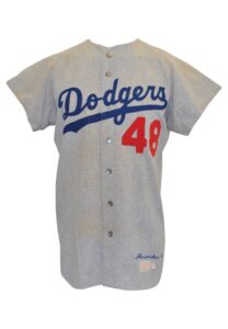 1970 Doyle Alexander Pre Rookie Los Angeles Dodgers Spring Training-Worn Flannel Road Jersey