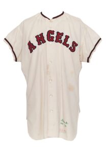 1970 Harvey Shank California Angels Game-Used Home Flannel Jersey