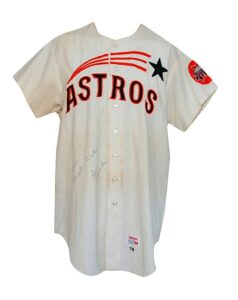 1970 John Edwards Houston Astros Game-Used & Autographed Home Flannel Jersey