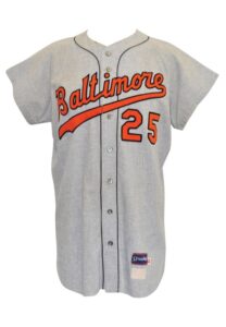 1970 Moe Drabowsky Baltimore Orioles Game-Used Road Flannel Jersey