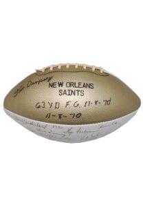 1970 New Orleans Saints Team Autographed Football with Tom Dempsey – Year of Record 63 Yard Field Goal