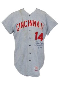 1970 Pete Rose Cincinnati Reds Game-Used & Autographed Road Jersey