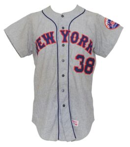 1970 Rich Folkers New York Mets Game-Used Road Flannel Jersey