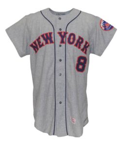 1970 Yogi Berra NY Mets Coaches Worn & Autographed Road Flannel Jersey