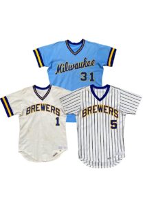 1970s-80s Jamie Quirk, George Bamberger & Tim Johnson Milwaukee Brewers Game-Used Jerseys