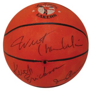 1971-1972 Los Angeles Lakers Championship Team Autographed Basketball