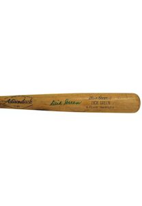 1971-74 Dick Green Oakland A’s Game-Used & Autographed Bat