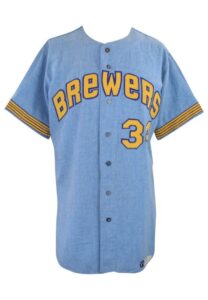 1971 Al Yates/Jim Hannan Milwaukee Brewers Game-Used Road Flannel Uniform