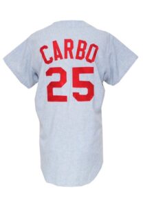 1971 Bernie Carbo Cincinnati Reds Game-Used Road Flannel Jersey