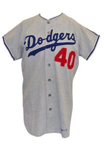 1971 Bill Singer Los Angeles Dodgers Game-Used Road Flannel Jersey