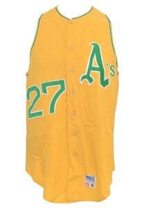 1971 Catfish Hunter Oakland Athletics Game-Used Road Flannel Vest