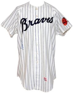 1971 Hank Aaron Atlanta Braves Game-Used & Autographed Home Flannel Jersey