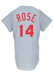 1971 Pete Rose Cincinnati Reds Game-Used & Autographed Road Flannel Jersey with Possible Attribution to the 1970 World Series