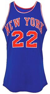 1972-1973 Dave DeBusschere NY Knicks Game-Used Road Jersey