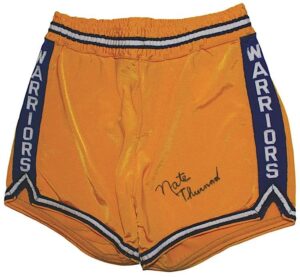 1972-1973 Nate Thurmond Golden State Warriors Game-Used & Autographed Home Shorts