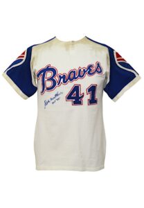 1972-73 Eddie Mathews Atlanta Braves Manager-Worn & Autographed Home Jersey