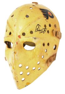 1972/74 Bernie Parent WHA Philadelphia Blazers – NHL Philadelphia Flyers Game-Used & Autographed Goalie Mask