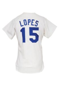 1972 Davey Lopes Rookie Los Angeles Dodgers Game-Used Home Jersey