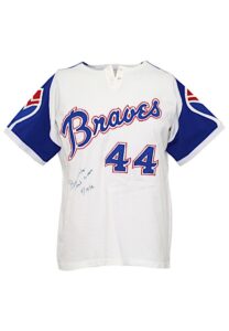 1972 Hank Aaron Atlanta Braves Game-Used & Autographed Home Jersey