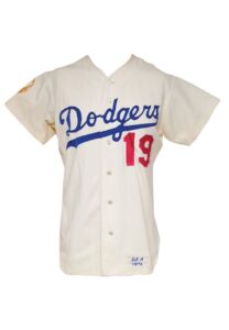 1972 Jim Gilliam Los Angeles Dodgers Coaches Worn Home Jersey