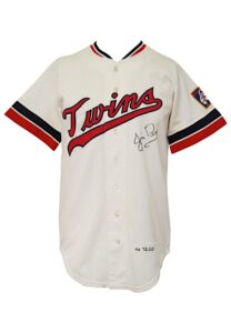 1972 Jim Perry Minnesota Twins Game-Used & Autographed Home Jersey