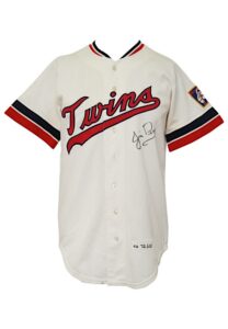 1972 Jim Perry Minnesota Twins Game-Used & Autographed Home Jersey