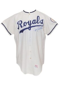 1972 Jim Rooker Kansas City Royals Game-Used & Autographed Home Flannel Jersey