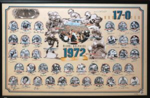 1972 Miami Dolphins Signed and Framed Poster