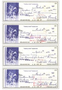 1972 Pete Maravich Signed Picture Checks