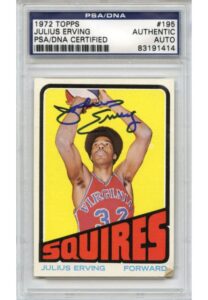 1972 Topps Julius “Dr. J” Erving Autographed & Encapsulated Rookie Card