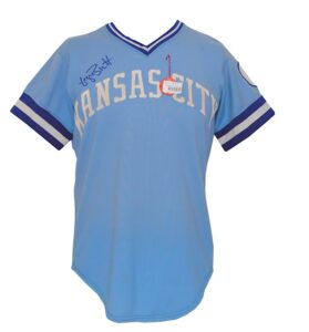 1973 George Brett Rookie Kansas City Royals Game-Used & Autographed Road Jersey