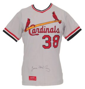 1973 José “Cheo” Cruz St. Louis Cardinals Game-Used & Autographed Road Jersey