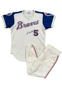 1973 Lou Burdette Atlanta Braves Coach-Worn & Autographed Uniform