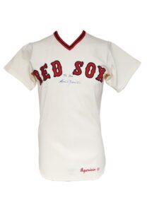 1973 Luis Aparicio Boston Red Sox Game-Used & Autographed Home Jersey