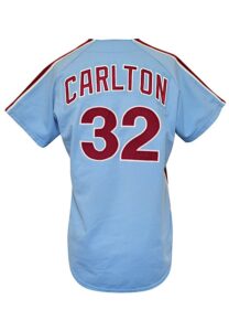 1973 Steve Carlton Philadelphia Phillies Game-Used & Autographed Powder Blue Jersey